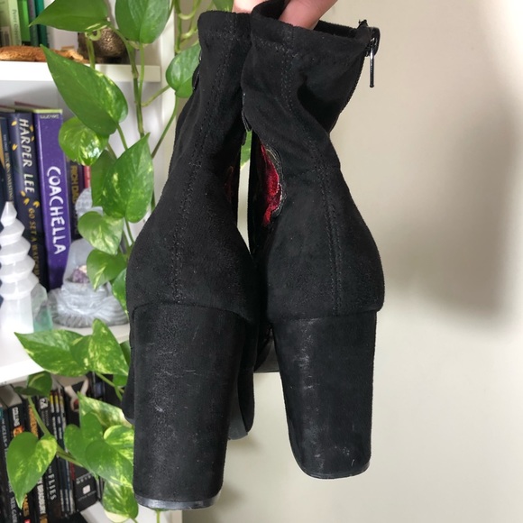 Black Rose Ankle Boots - Picture 4 of 6